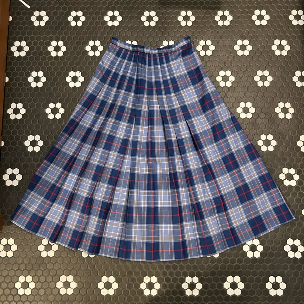 Pendleton Blue and Red Plaid A-Line Skirt - Picture 2 of 6